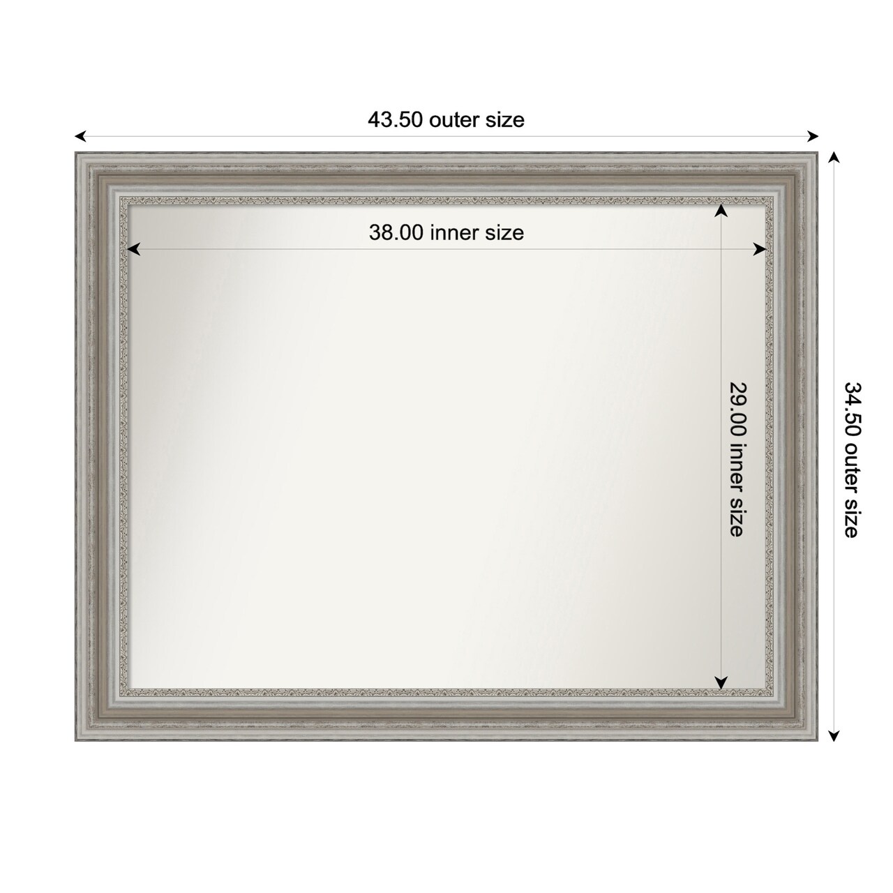 Parlor Silver Non-Beveled Custom Framed Bathroom Vanity Wall Mirror
